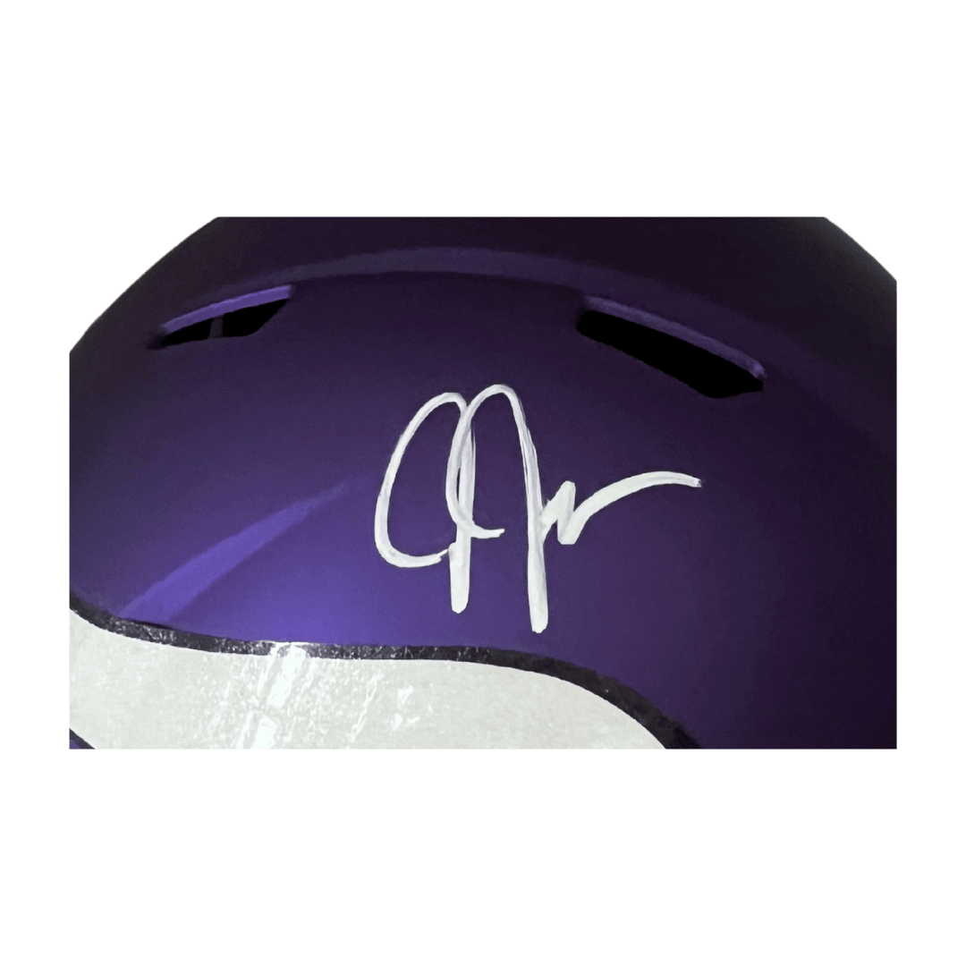 Justin Jefferson Minnesota Vikings Autographed Full Size Replica Helmet - Beckett COA