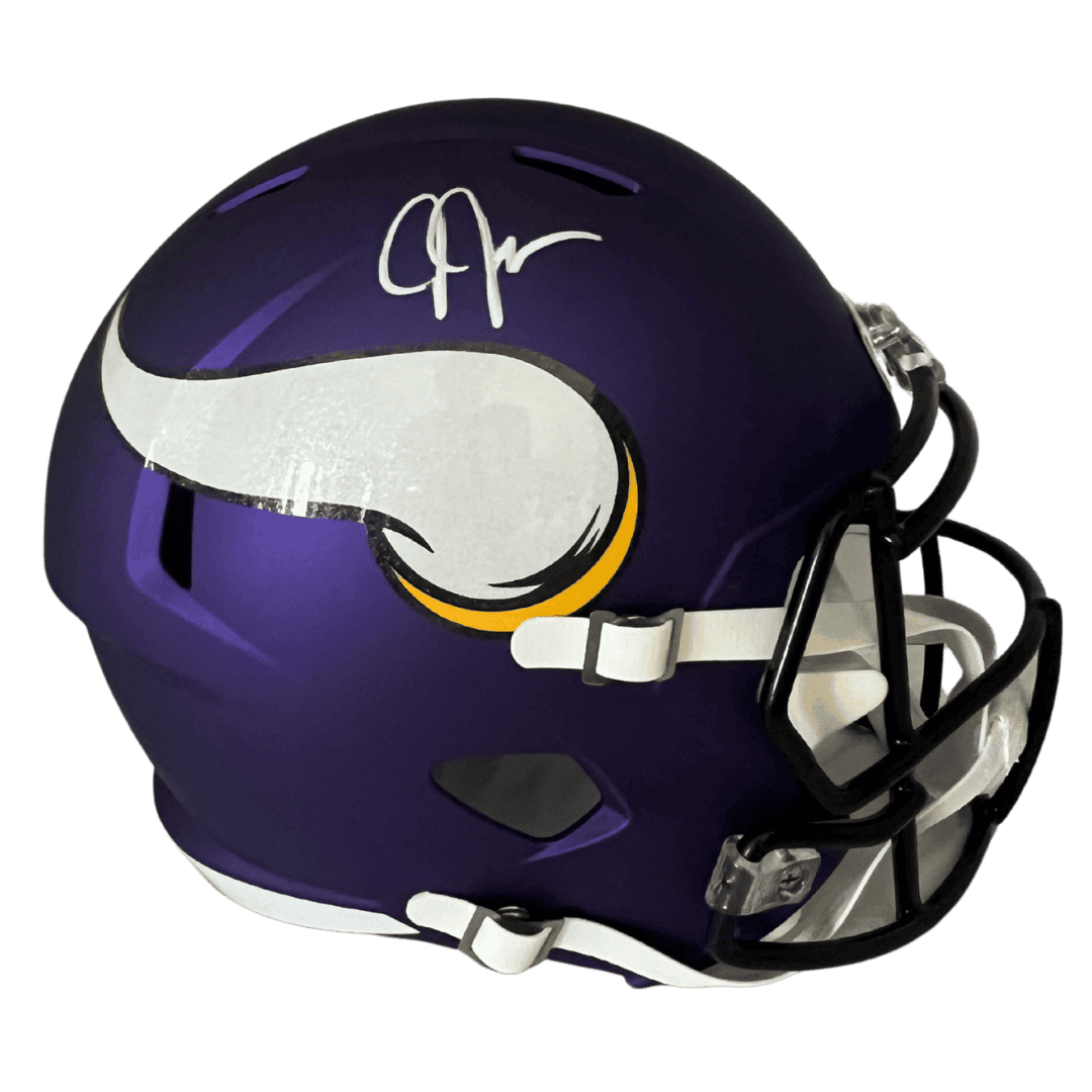 Justin Jefferson Minnesota Vikings Autographed Full Size Replica Helmet - Beckett COA