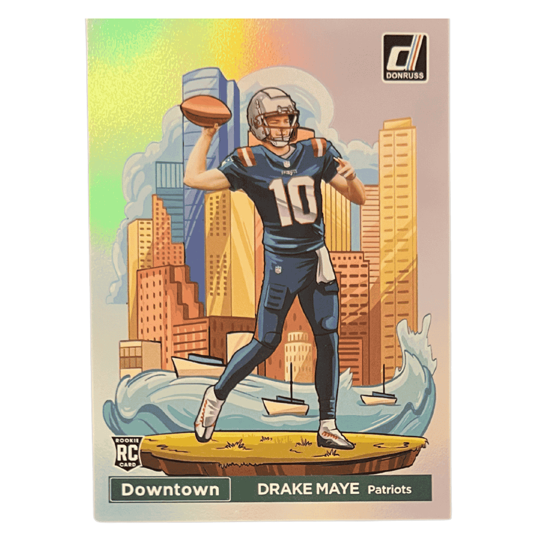 Drake Maye 2024 Donruss Downtown SSP Case Hit Card #13