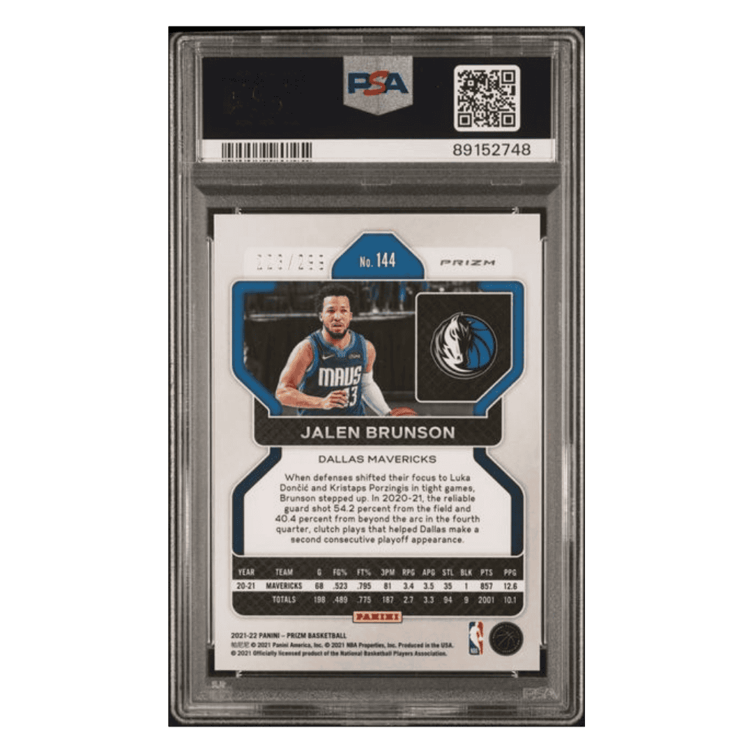 Jalen Brunson PSA 9 2021 Panini Prizm Red Prizm #d/299 Card #144