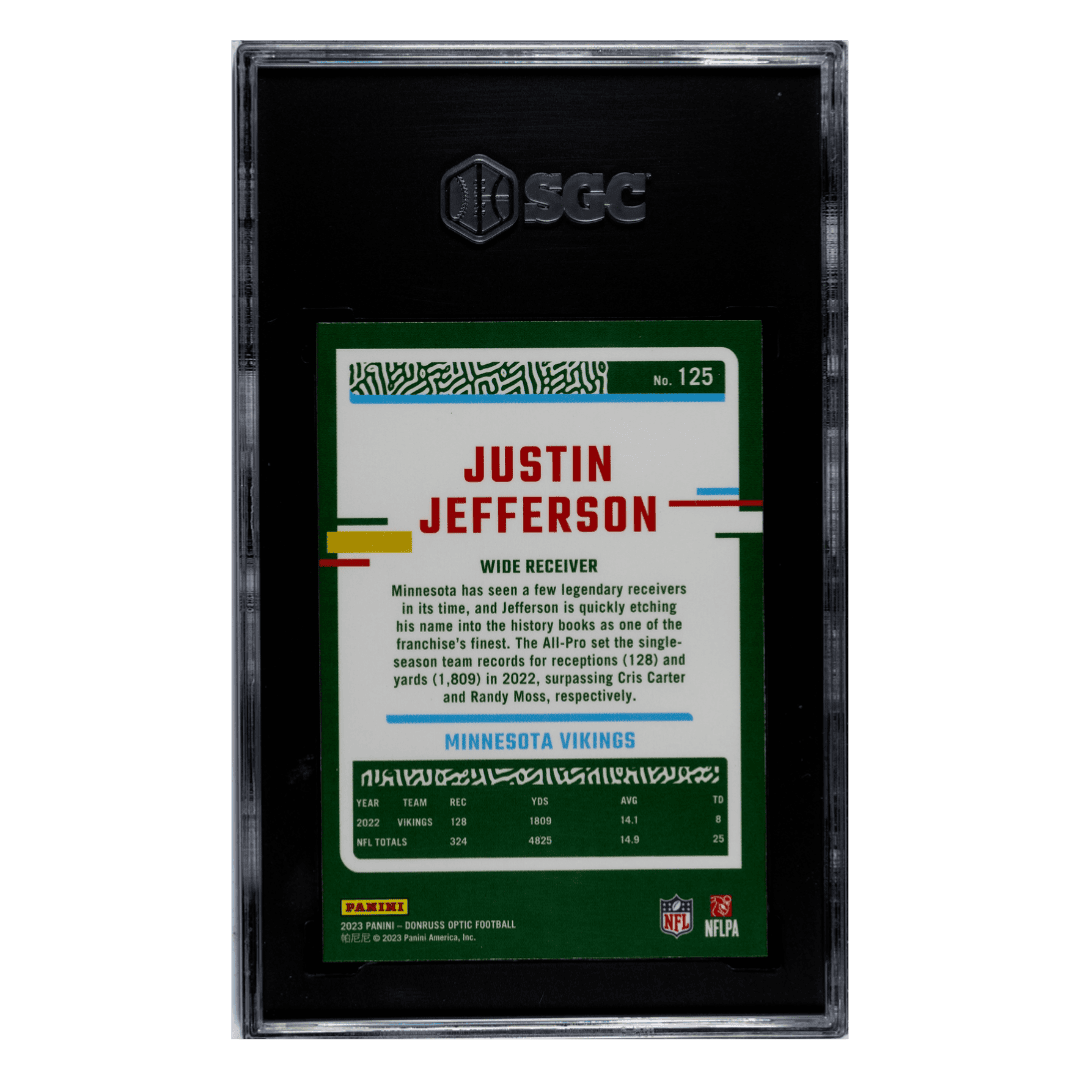 Justin Jefferson SGC 9.5 2023 Panini Donruss Optic Card #125