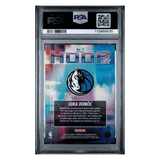 Luka Doncic PSA 9 2023 Panini Hoops Premium Stock Hoopla Blue Seismic Prizm Card #7