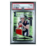 Drake Maye PSA 9 2024 Panini Prizm Premier Jersey Neon Green Pulsar Rookie RC Card #PJDME