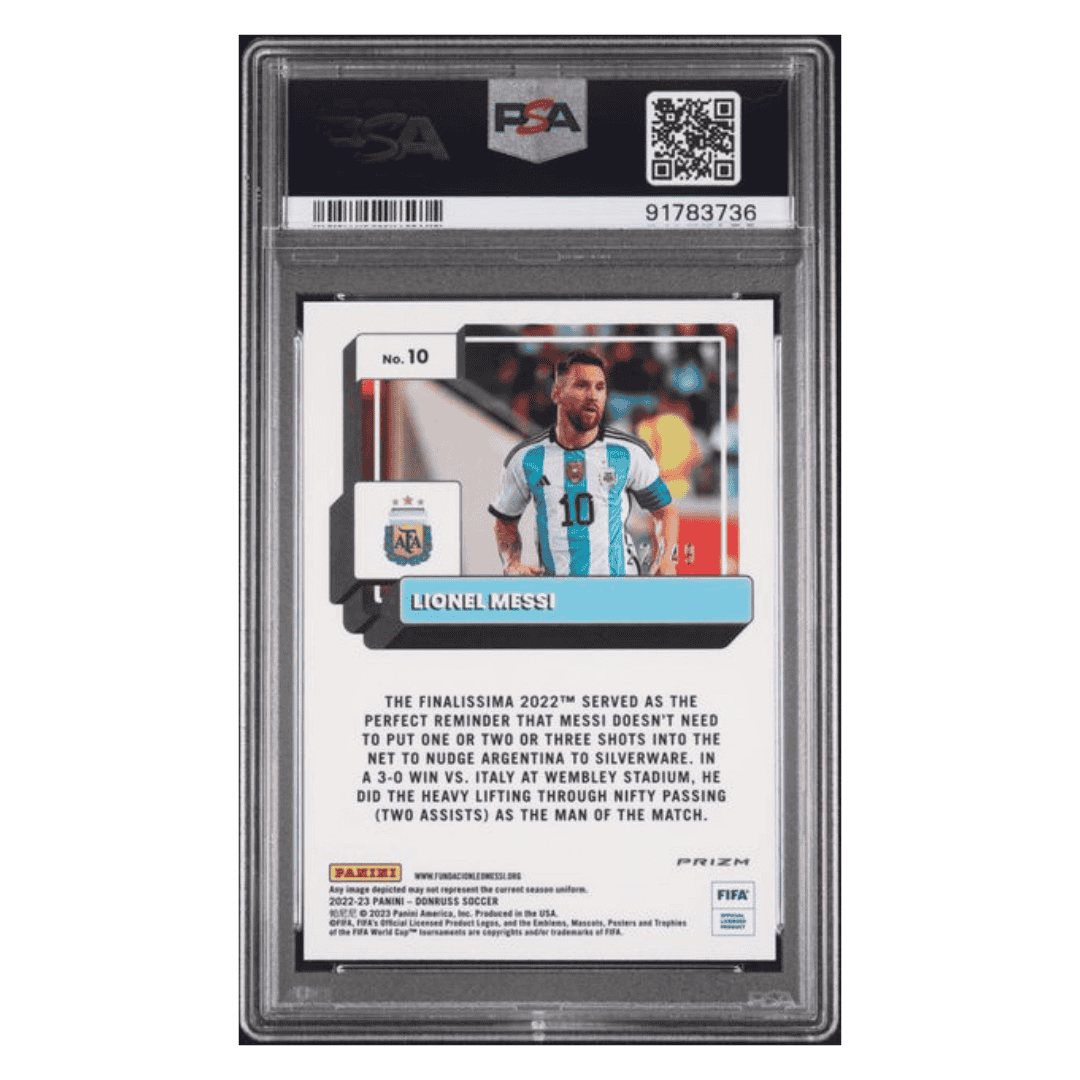 Lionel Messi PSA 9 2022-23 Panini Donruss FIFA Optic Teal Mojo Card #10