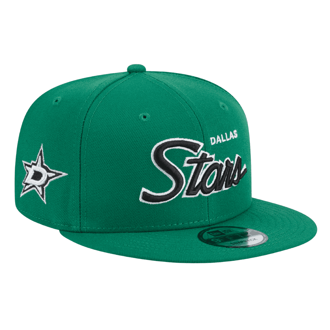 Dallas Stars Script New Era Green 9FIFTY Adjustable Snapback Hat