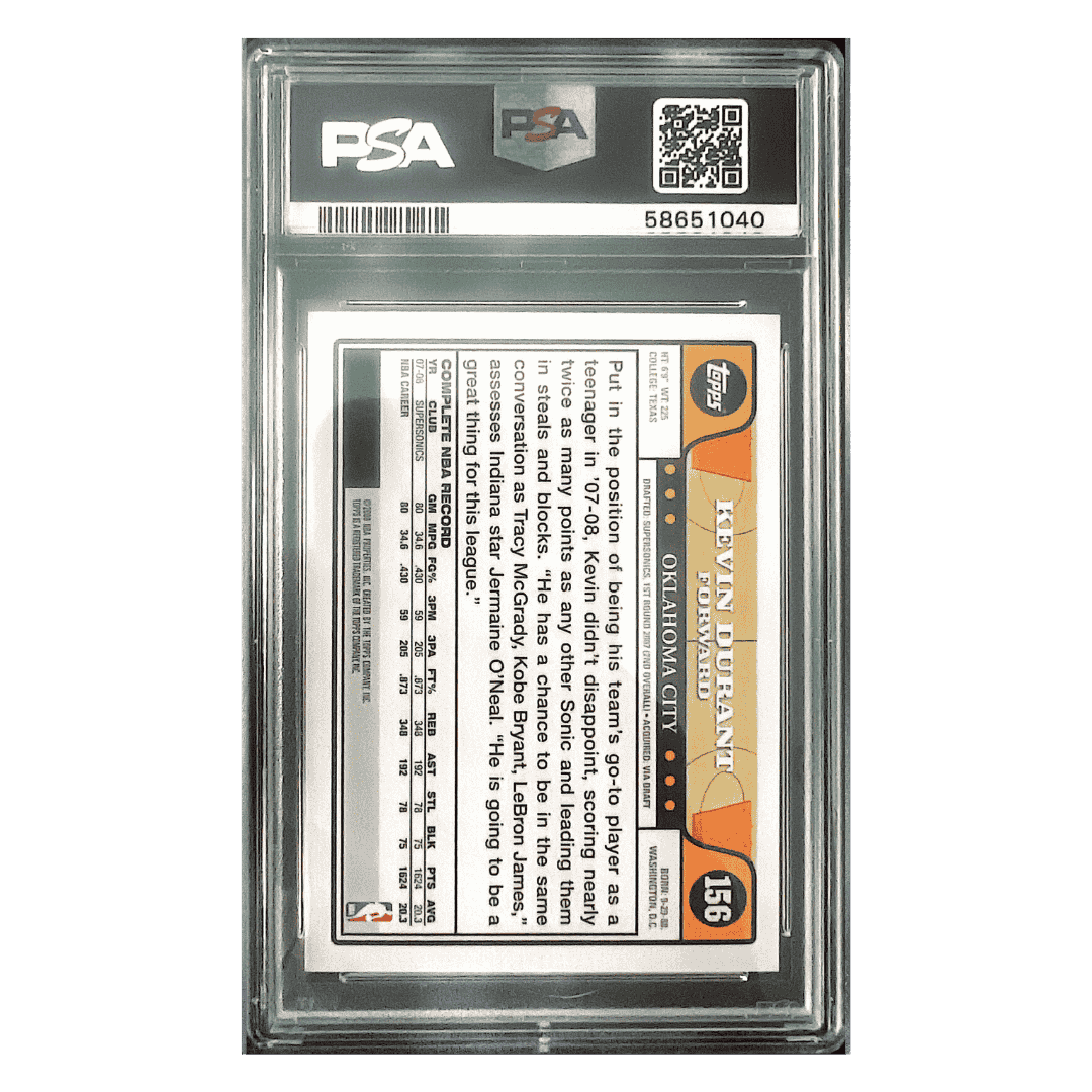 Kevin Durant PSA 10 2008 Topps Card #156