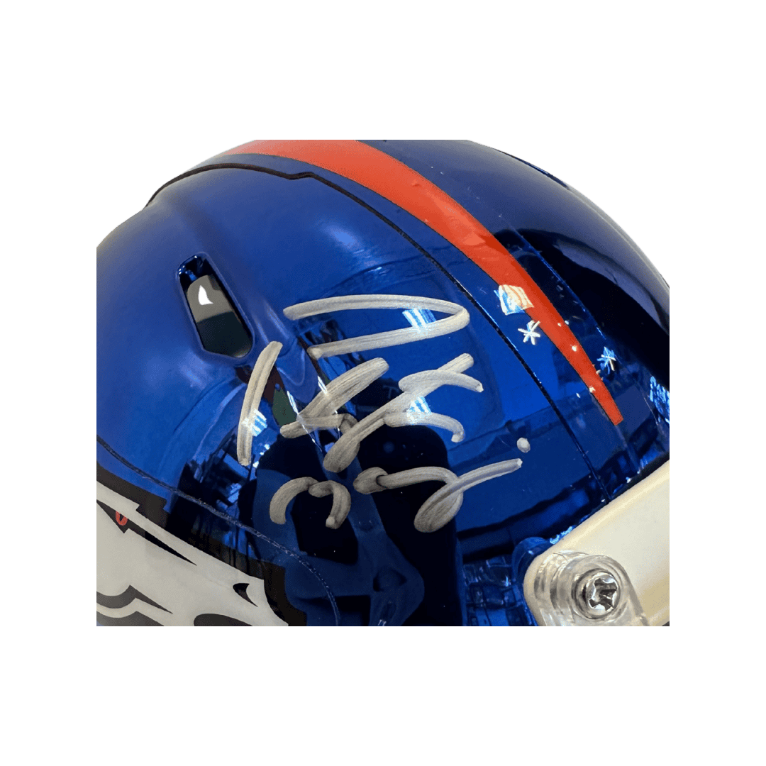 Peyton Manning Denver Broncos Autographed Mini Chrome Speed Helmet - Fanatics COA