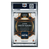Jaxon Smith-Njigba PSA 9 2023 Panini Select Rookie Swatch White Prizm Rookie RC #d/ 75 Card #RSWJSN