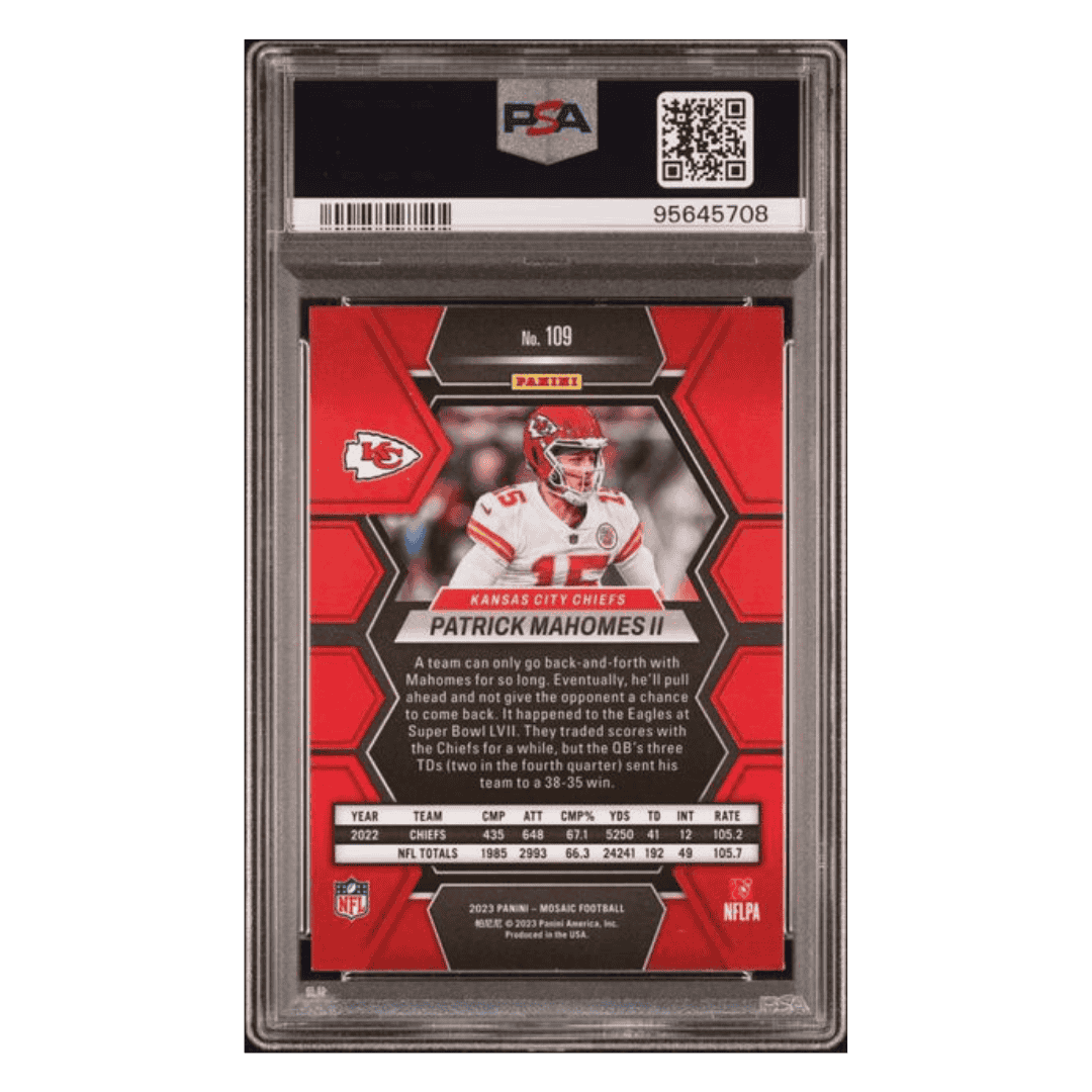 Patrick Mahomes PSA 10 2023 Panini Mosaic Card #109