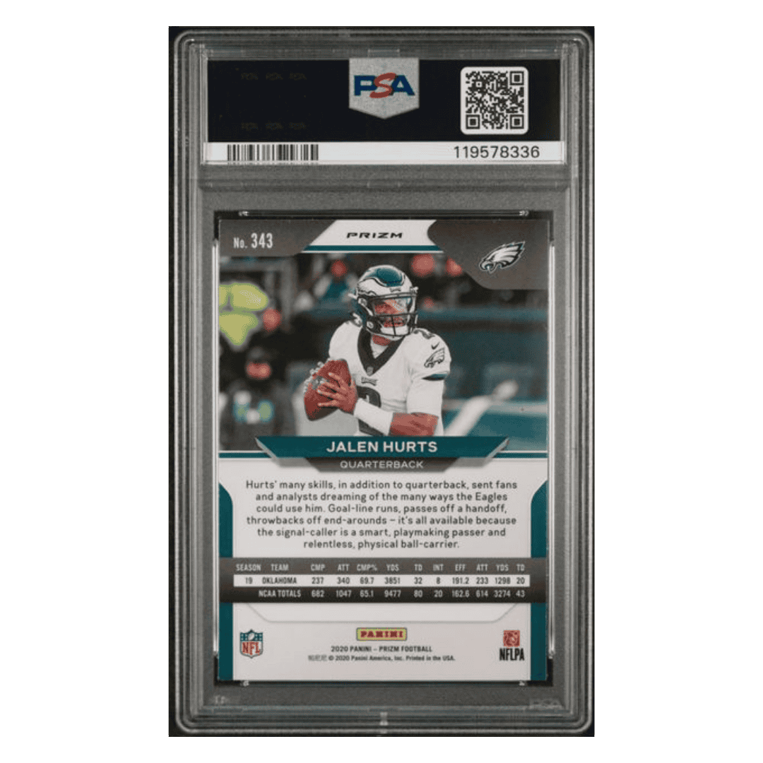 Jalen Hurts PSA 9 2020 Panini Prizm Silver Prizm Card #343