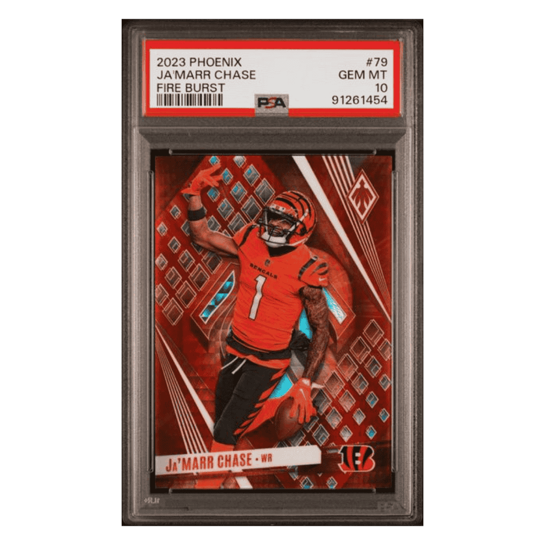 Ja'Marr Chase PSA 10 2023 Panini Phoenix Fire Burst #d /340 Card #79