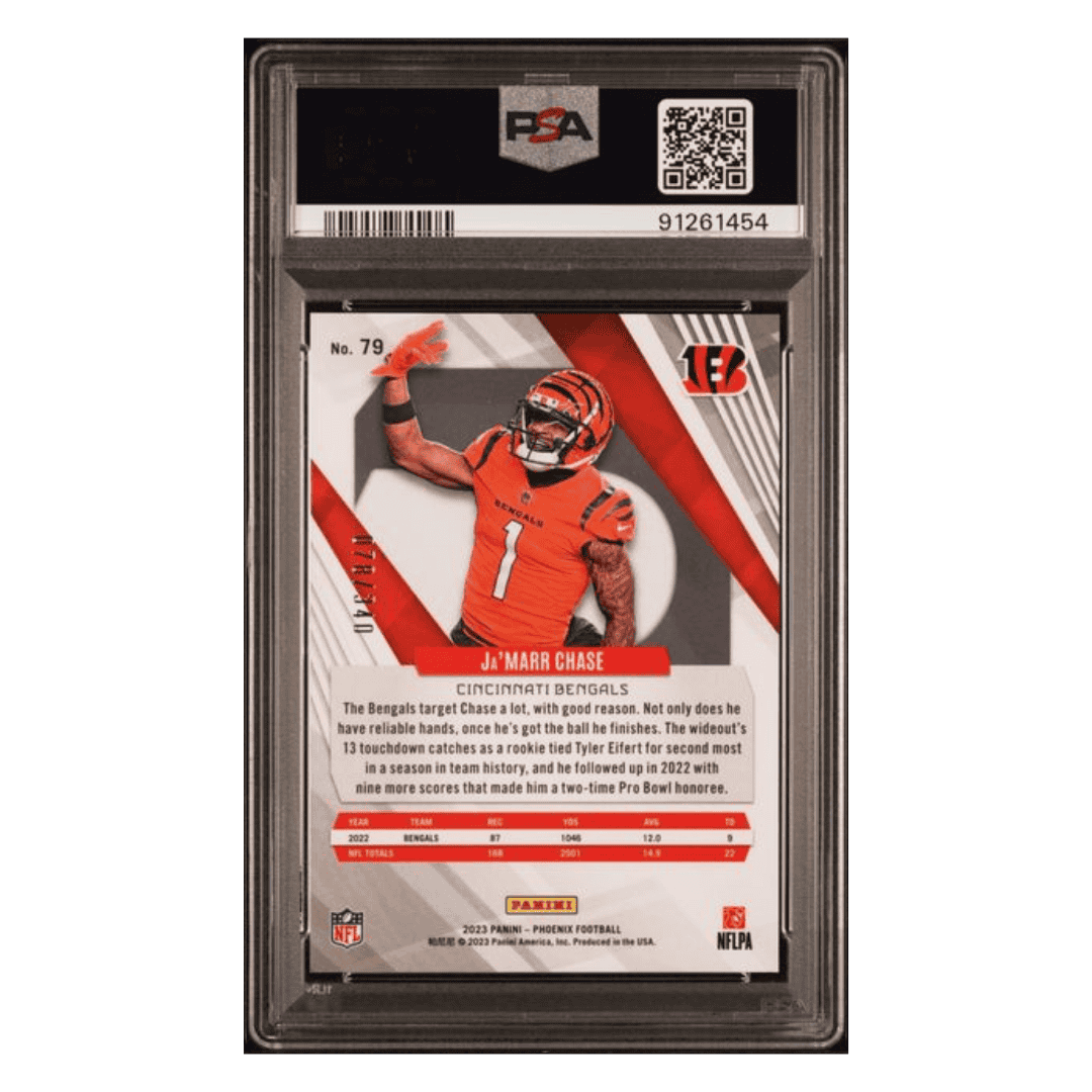 Ja'Marr Chase PSA 10 2023 Panini Phoenix Fire Burst #d /340 Card #79