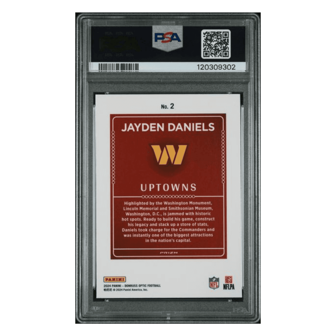 Jayden Daniels PSA 9 2024 Donruss Optic Uptowns Card #2