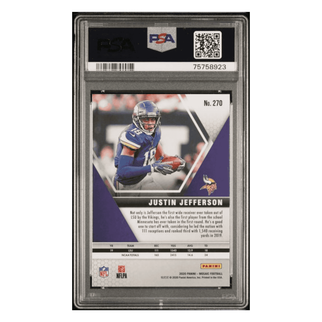Justin Jefferson PSA 9 2020 Panini Mosaic Card #270