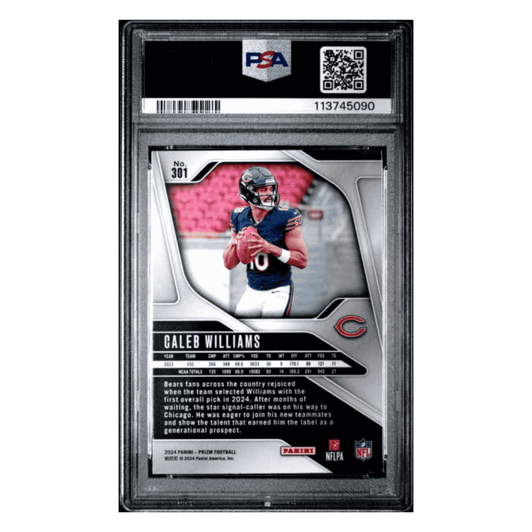 Caleb Williams PSA 10 2024 Panini Prizm Rookie RC Card #301
