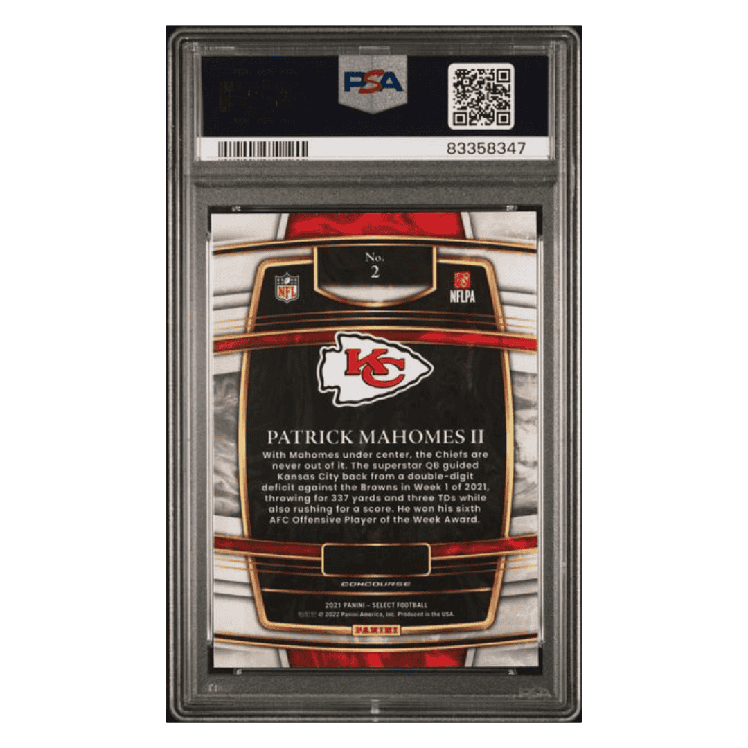 Patrick Mahomes PSA 9 2021 Panini Select Card #2