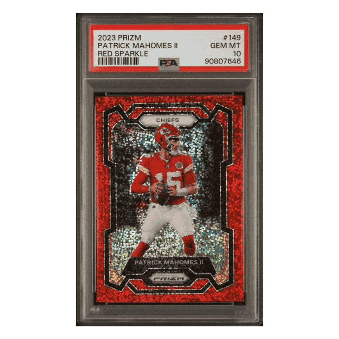 Patrick Mahomes PSA 10 2023 Panini Prizm Red Sparkle Card #149