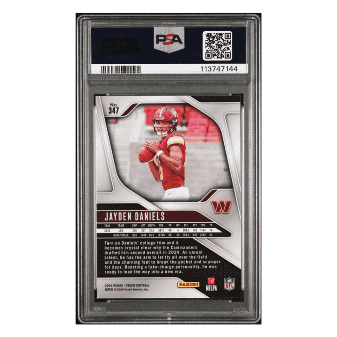 Jayden Daniels PSA 10 2024 Panini Prizm Rookie RC Card #347