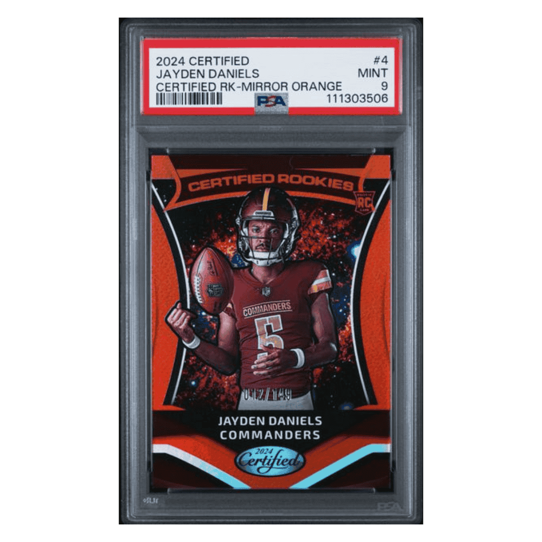 Jayden Daniels PSA 9 2024 Panini Certified Rookie Mirror Orange Rookie RC Card #4
