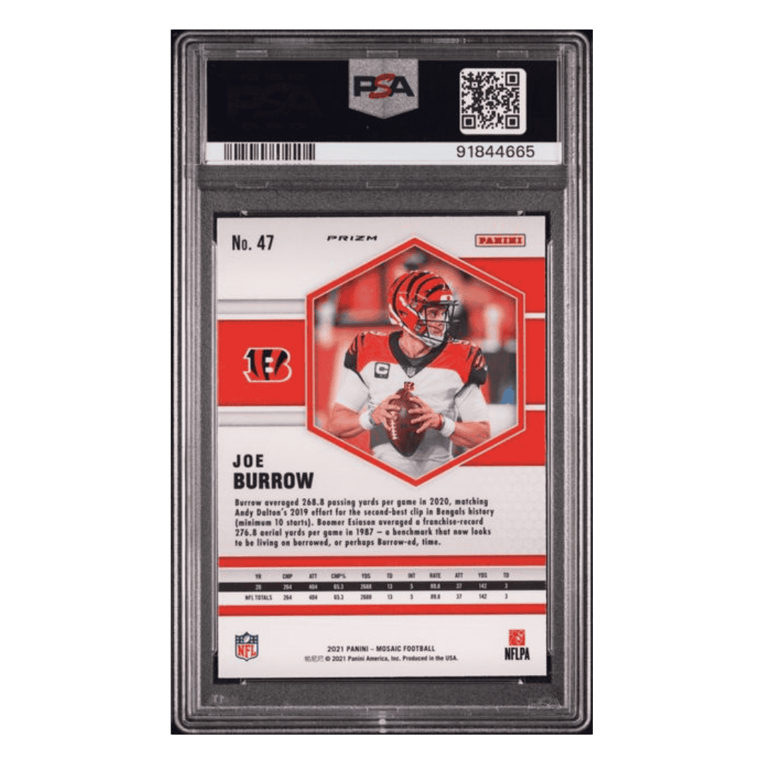 Joe Burrow PSA 10 2021 Panini Mosaic Green Card #47