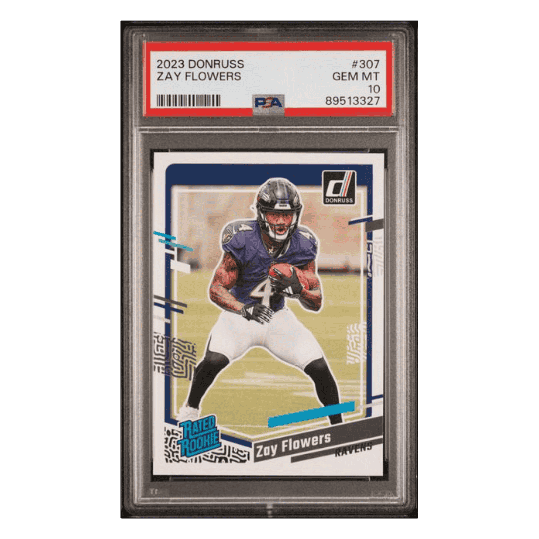 Zay Flowers PSA 10 2023 Panini Donruss Rated Rookie Card #307