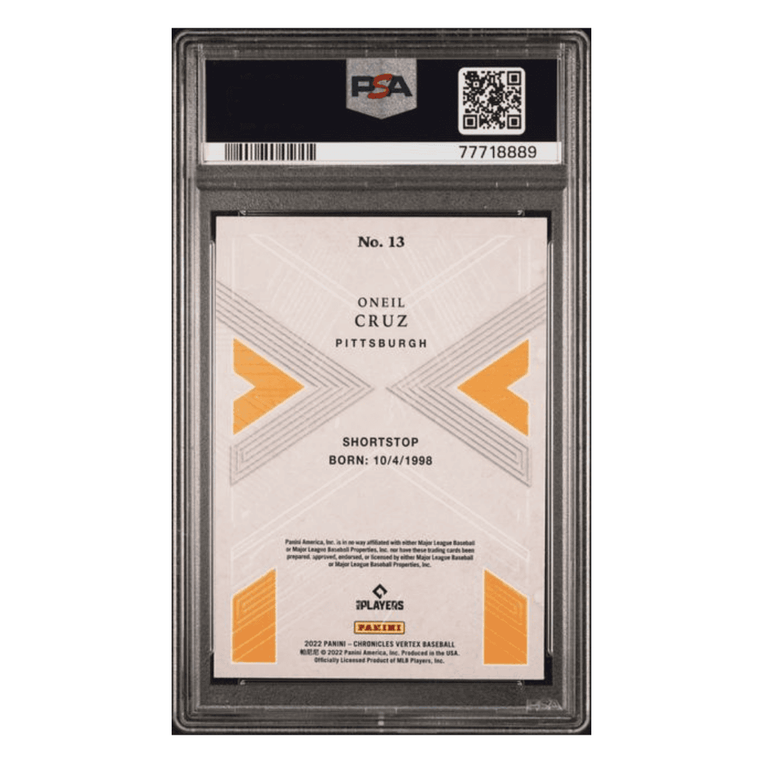 Oneil Cruz PSA 9 2022 Panini Chronicles Vertex Rookie RC Card #13