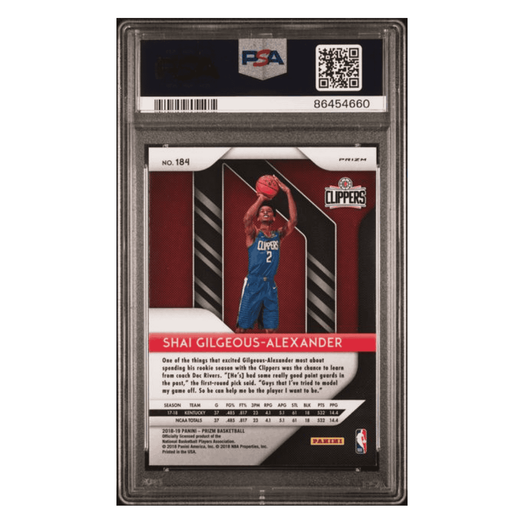 Shai Gilgeous-Alexander PSA 9 2018 Panini Prizm Hyper Card #184