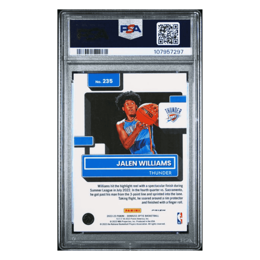 Jalen Williams PSA 9 2022 Panini Donruss Optic Rated Red Wave Rookie Card #235