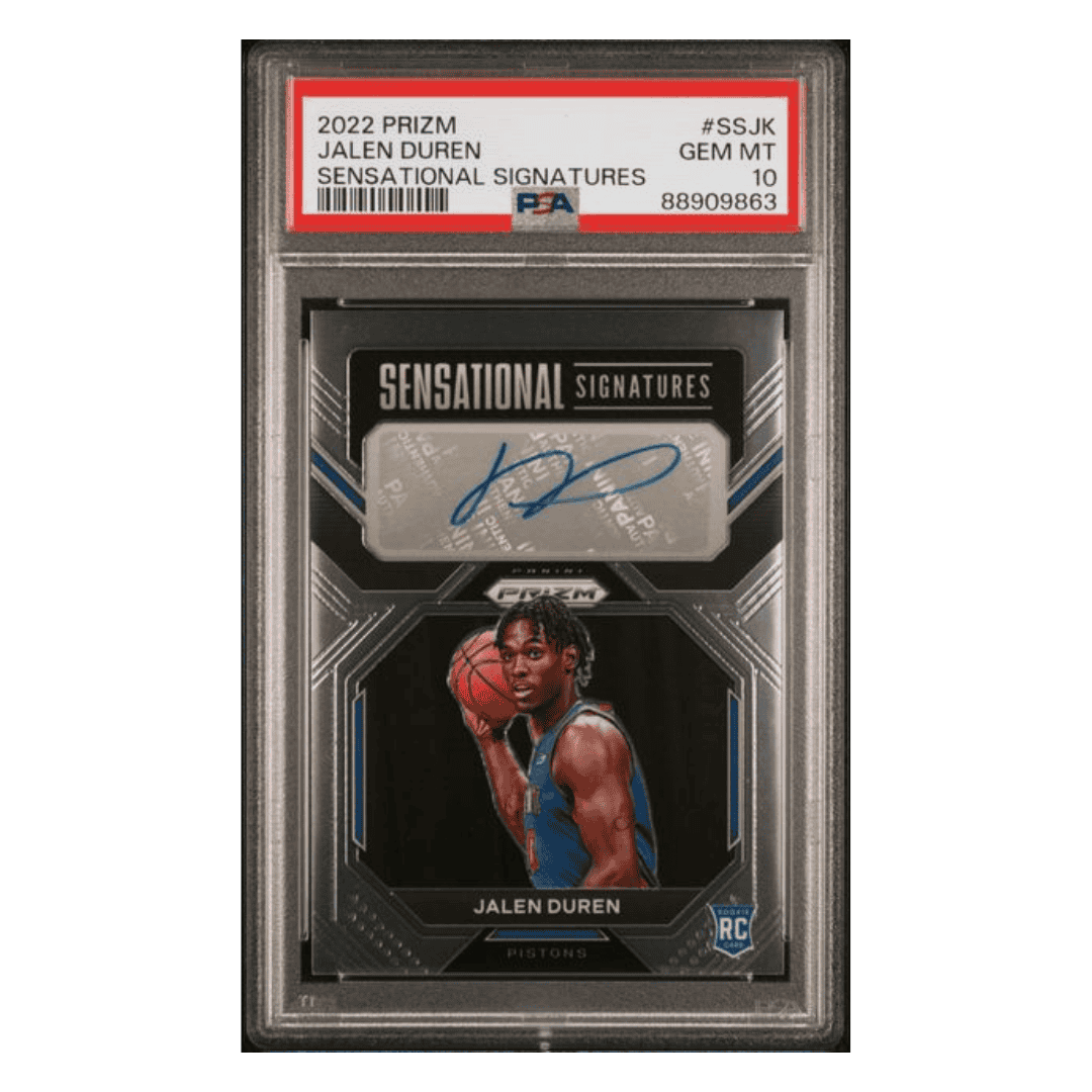 Jalen Duren PSA 10 2022 Panini Prizm Sensational Signatures Rookie RC Card #SSJK