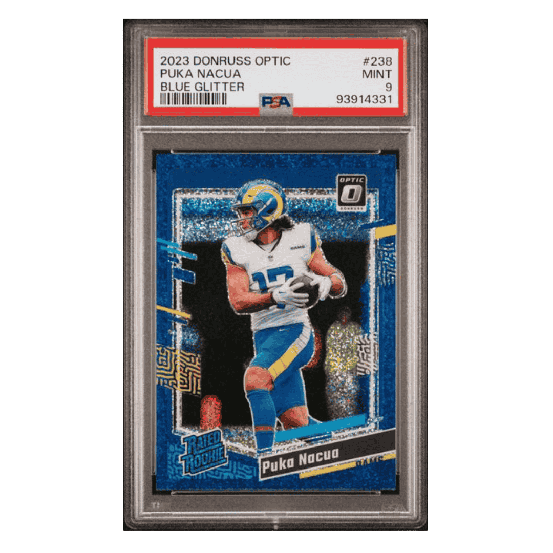Puka Nucua PSA 9 2023 Panini Donruss Optic Blue Glitter Rated Rookie Card #238