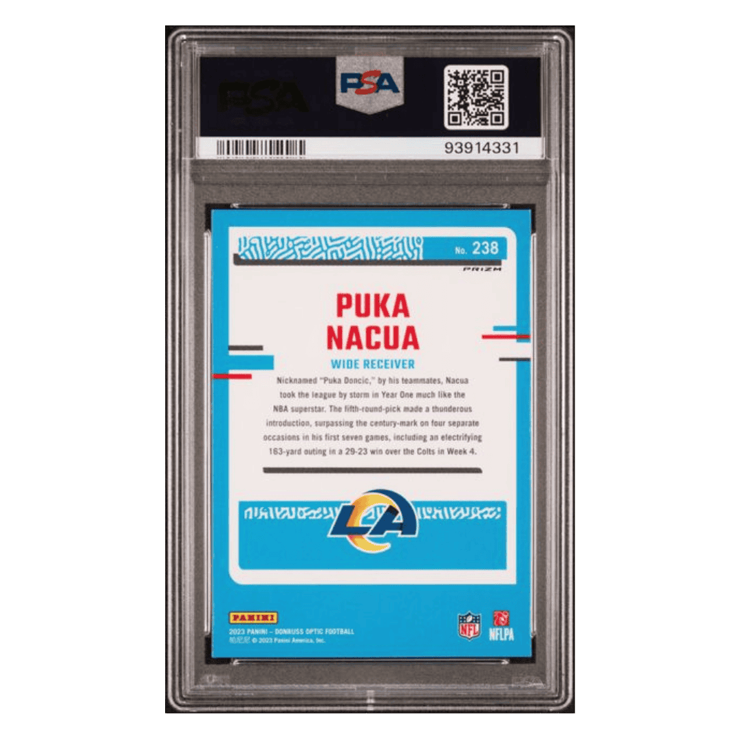 Puka Nucua PSA 9 2023 Panini Donruss Optic Blue Glitter Rated Rookie Card #238