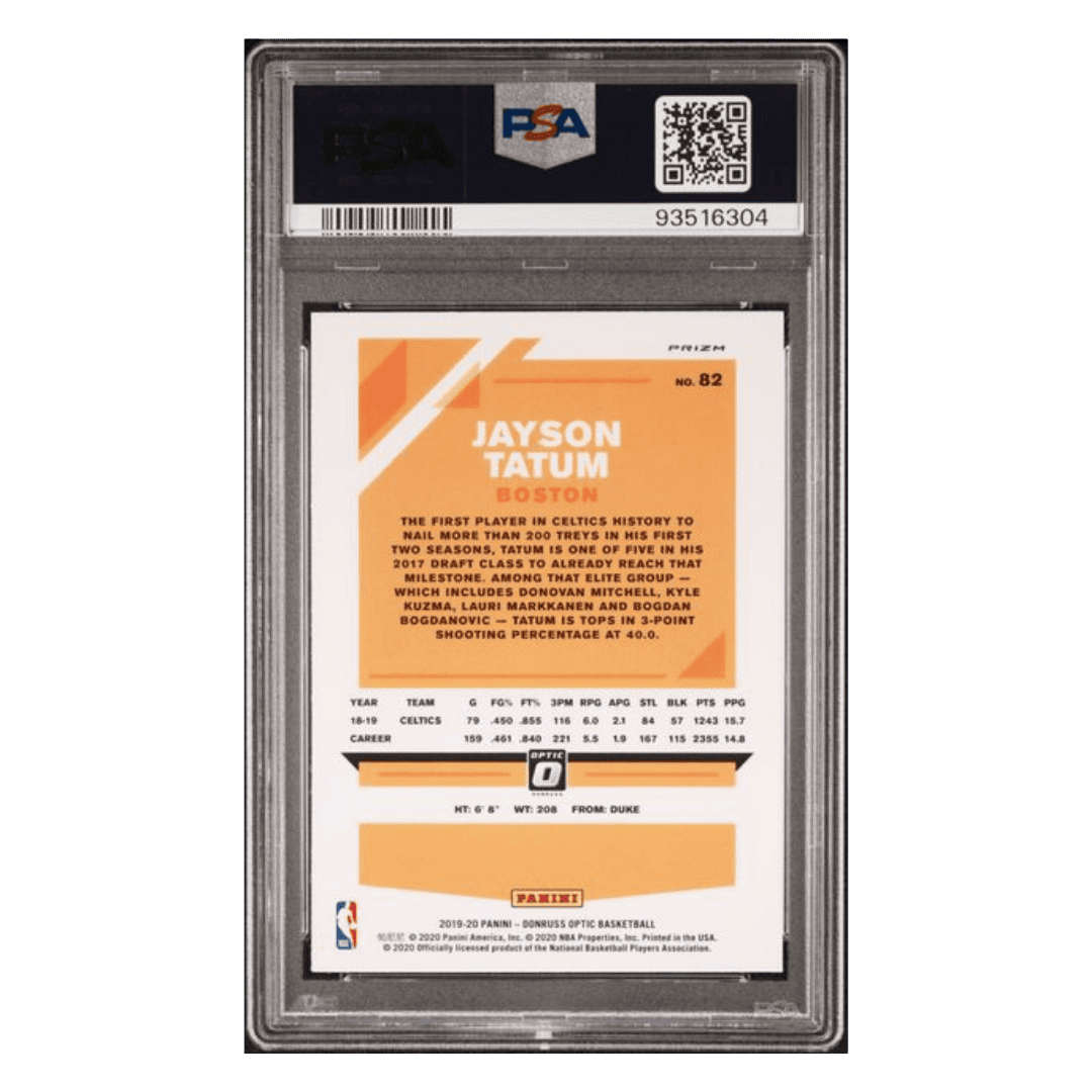 Jayson Tatum PSA 10 2019 Panini Donruss Optic Fanatics Card #82