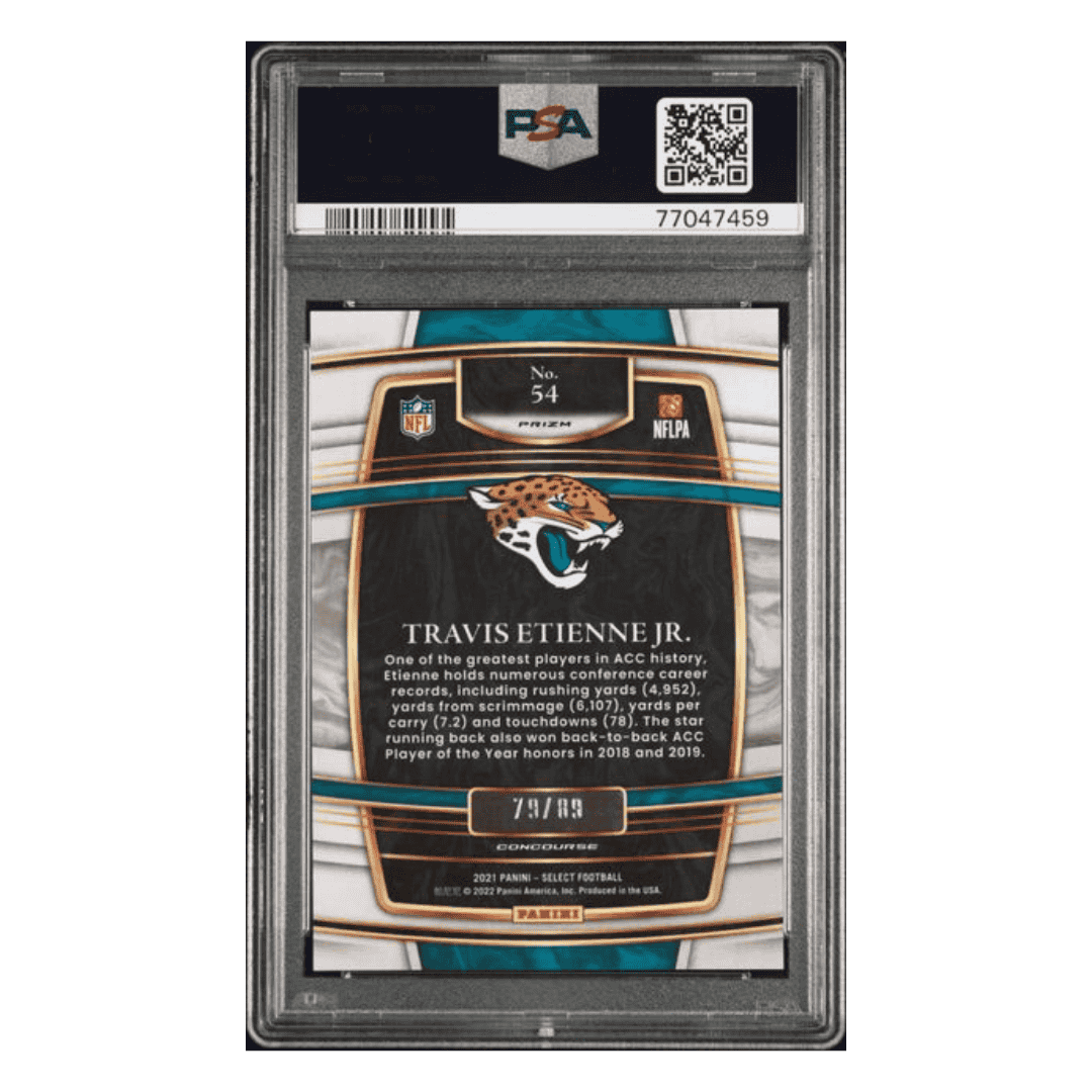 Travis Etienne Jr PSA 9 2021 Panini Select Dragon Scale Rookie RC #d /89 Card #54