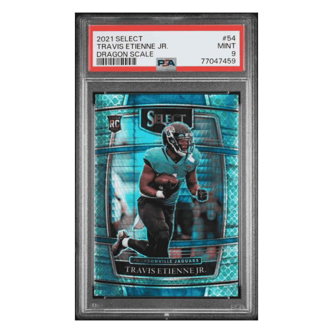Travis Etienne Jr PSA 9 2021 Panini Select Dragon Scale Rookie RC #d /89 Card #54