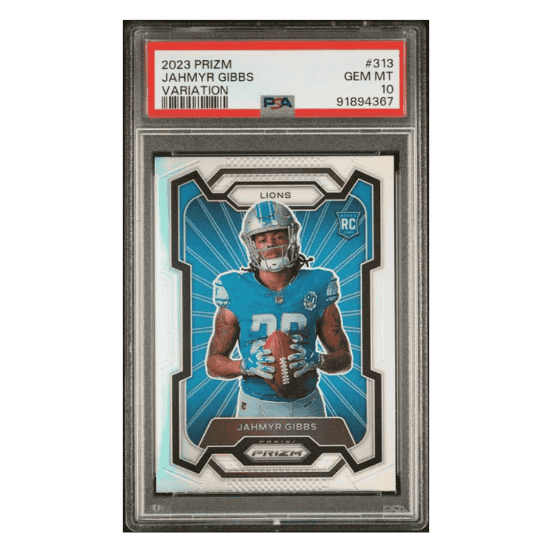 Jahmyr Gibbs PSA 10 2023 Panini Prizm Variation Rookie RC Card #313