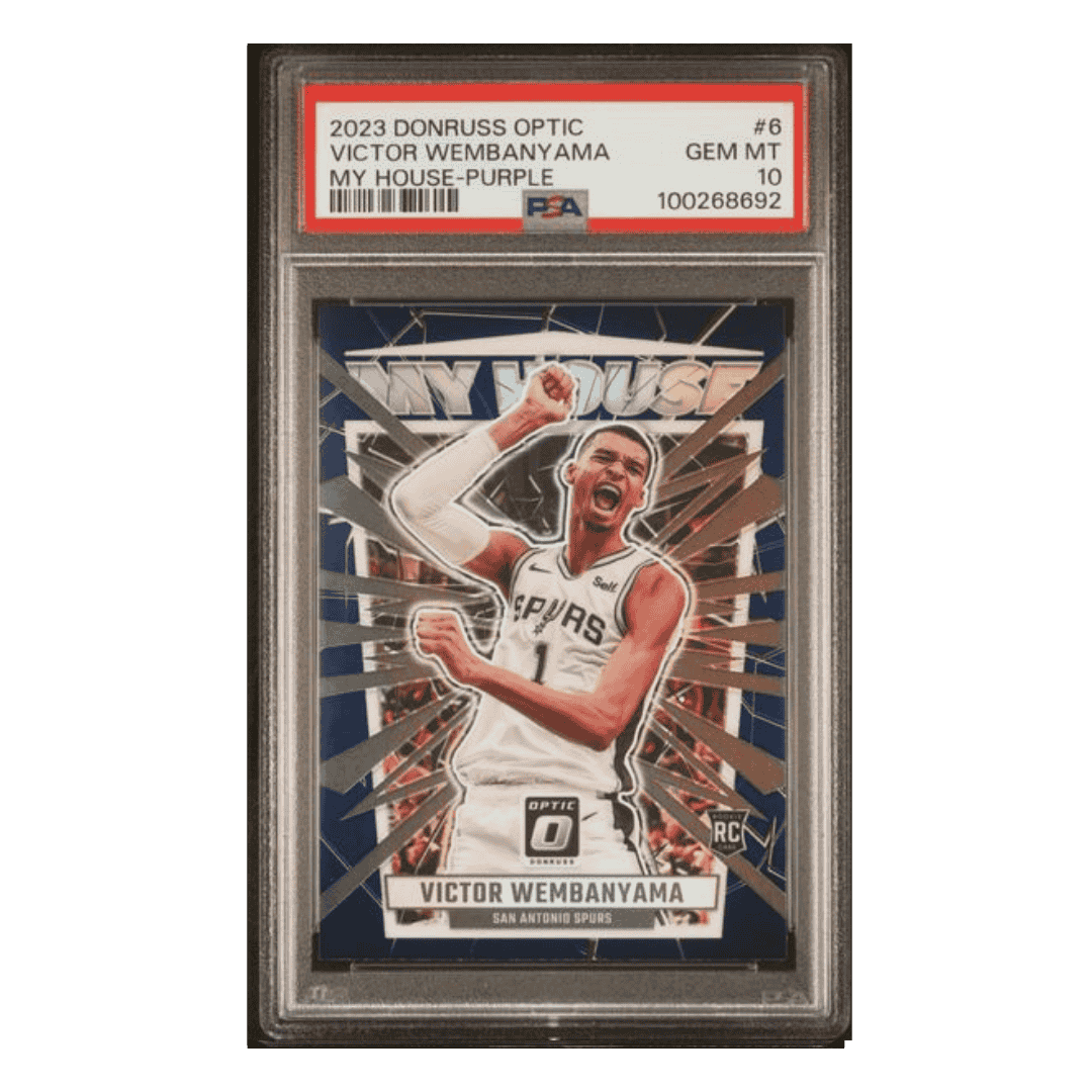 Victor Wembanyama PSA 10 2023 Panini Donruss Optic My House Purple Rookie RC Card #6