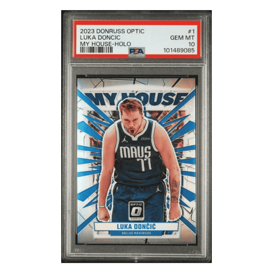 Luka Doncic PSA 10 2023 Panini Donruss Optic My House Holo Card #1