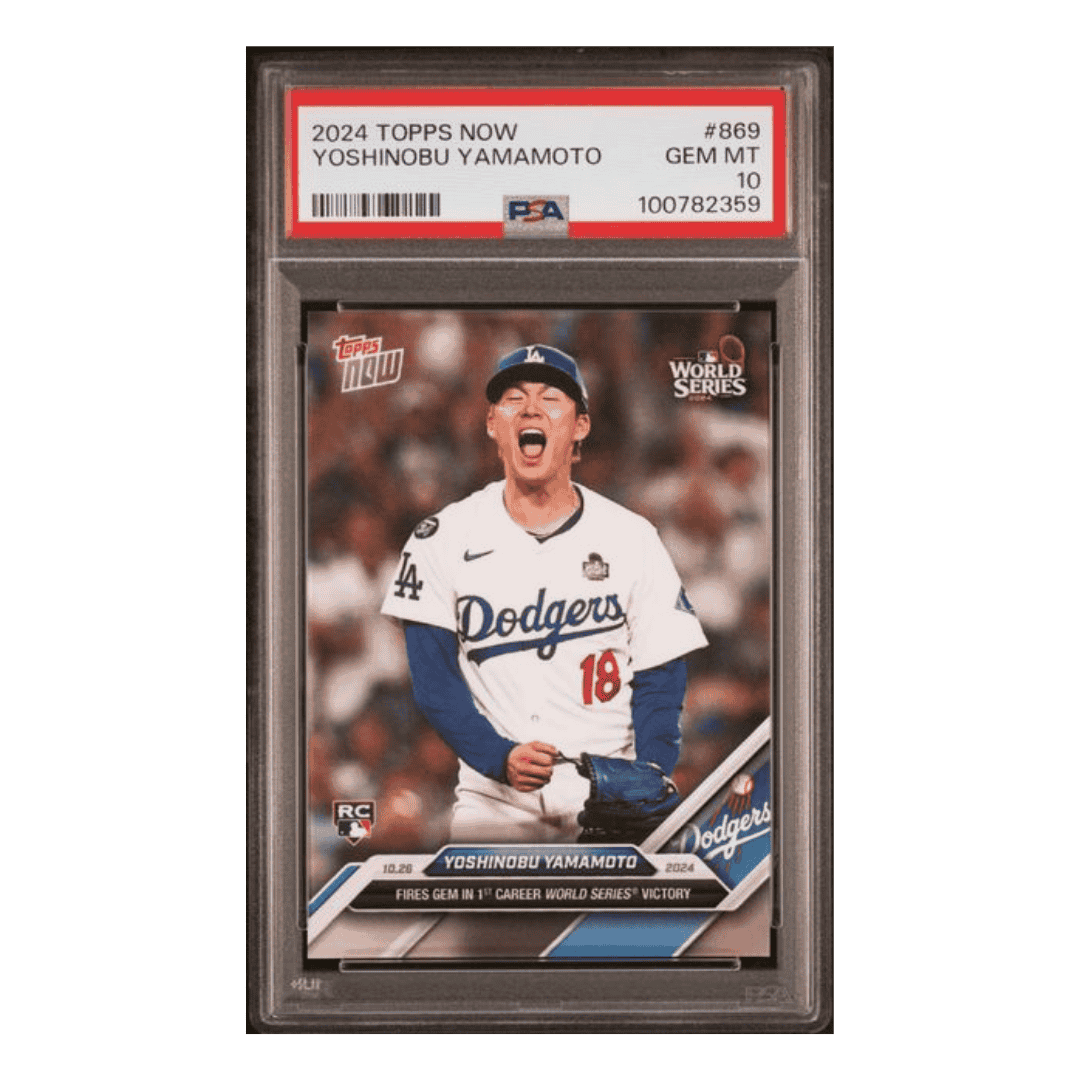 Yoshinobu Yamamoto PSA 10 2024 Topps Now Rookie RC Card #869
