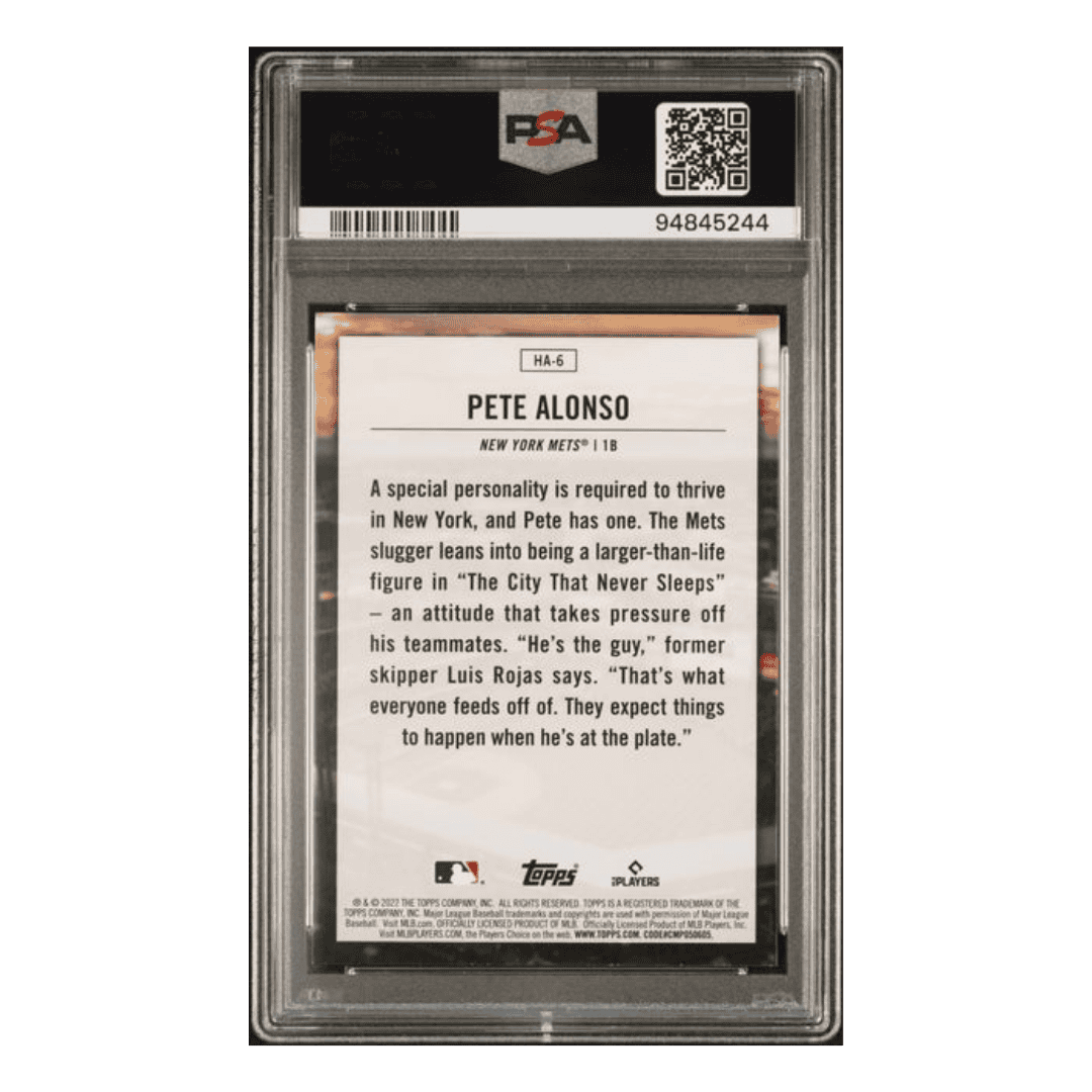 Pete Alonso PSA 9 2022 Topps Home Field Advantage Card #HA6