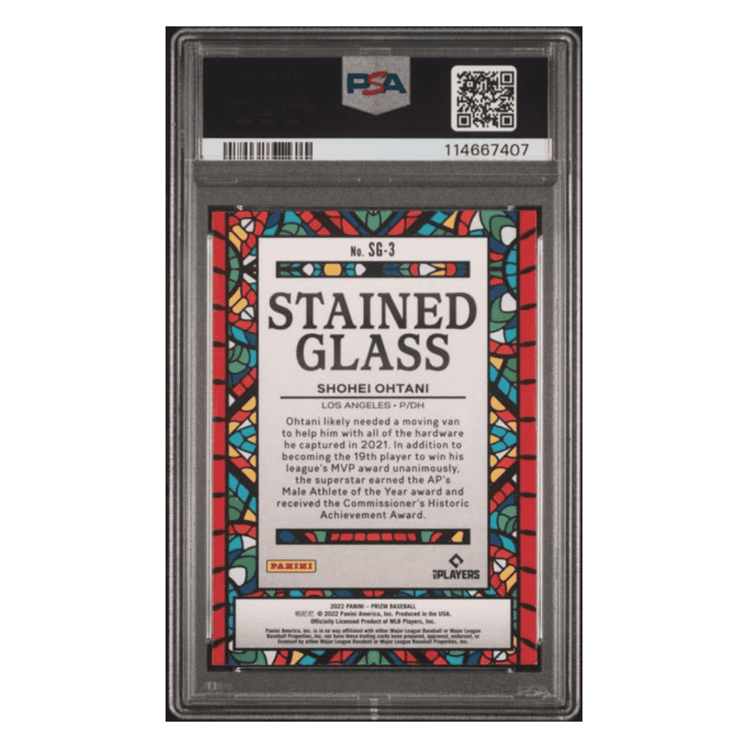 Shohei Ohtani PSA 9 2022 Panini Prizm Stained Glass Card #SG3