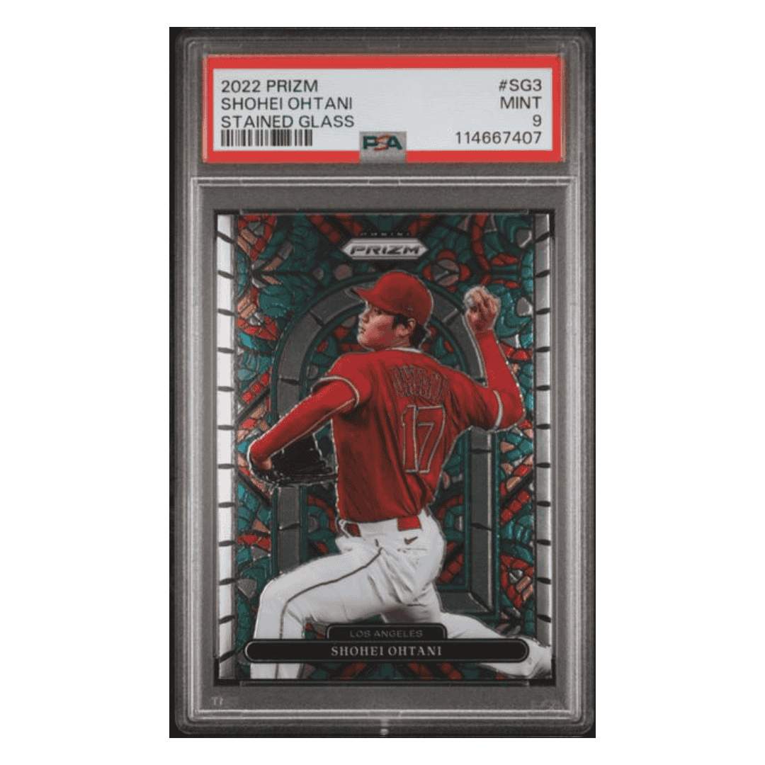 Shohei Ohtani PSA 9 2022 Panini Prizm Stained Glass Card #SG3