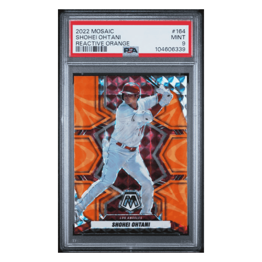 Shohei Ohtani PSA 9 2022 Panini Mosaic Reactive Orange Card #164