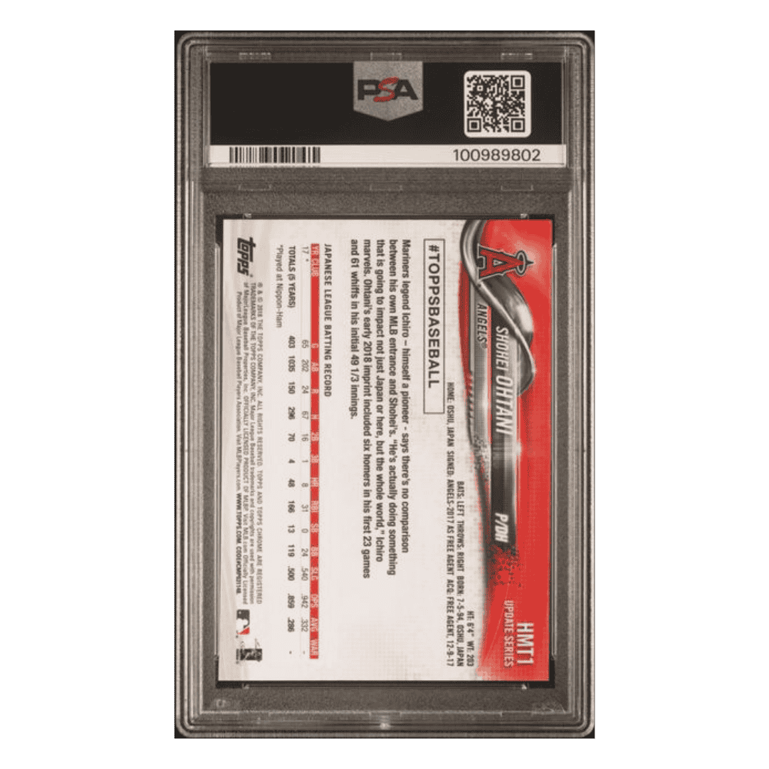 Shohei Ohtani PSA 10 2018 Topps Chrome Update Rookie RC Card #HMT1