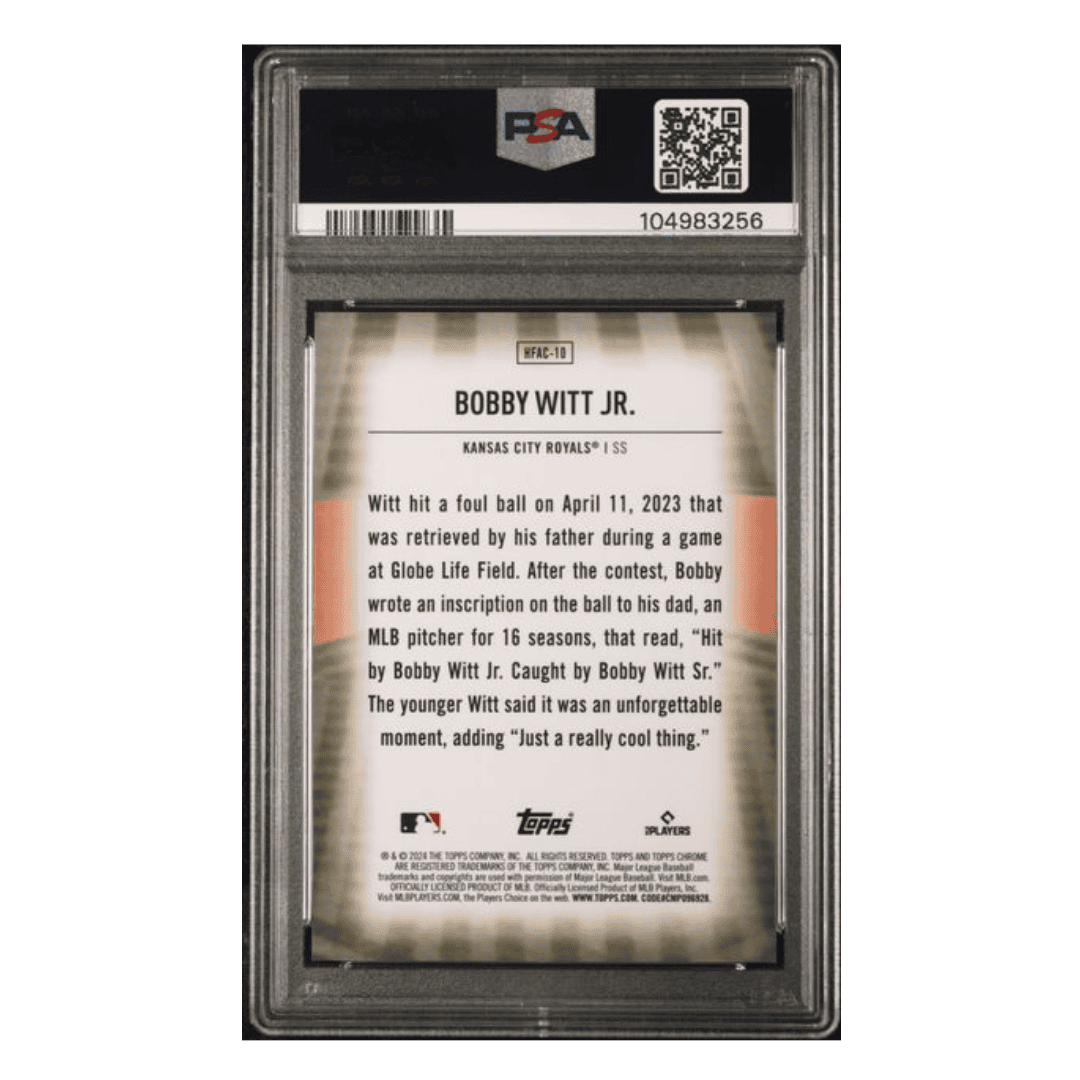 Bobby Witt Jr PSA 10 2024 Topps Chrome Update Home Field Advantage SSP Card #10