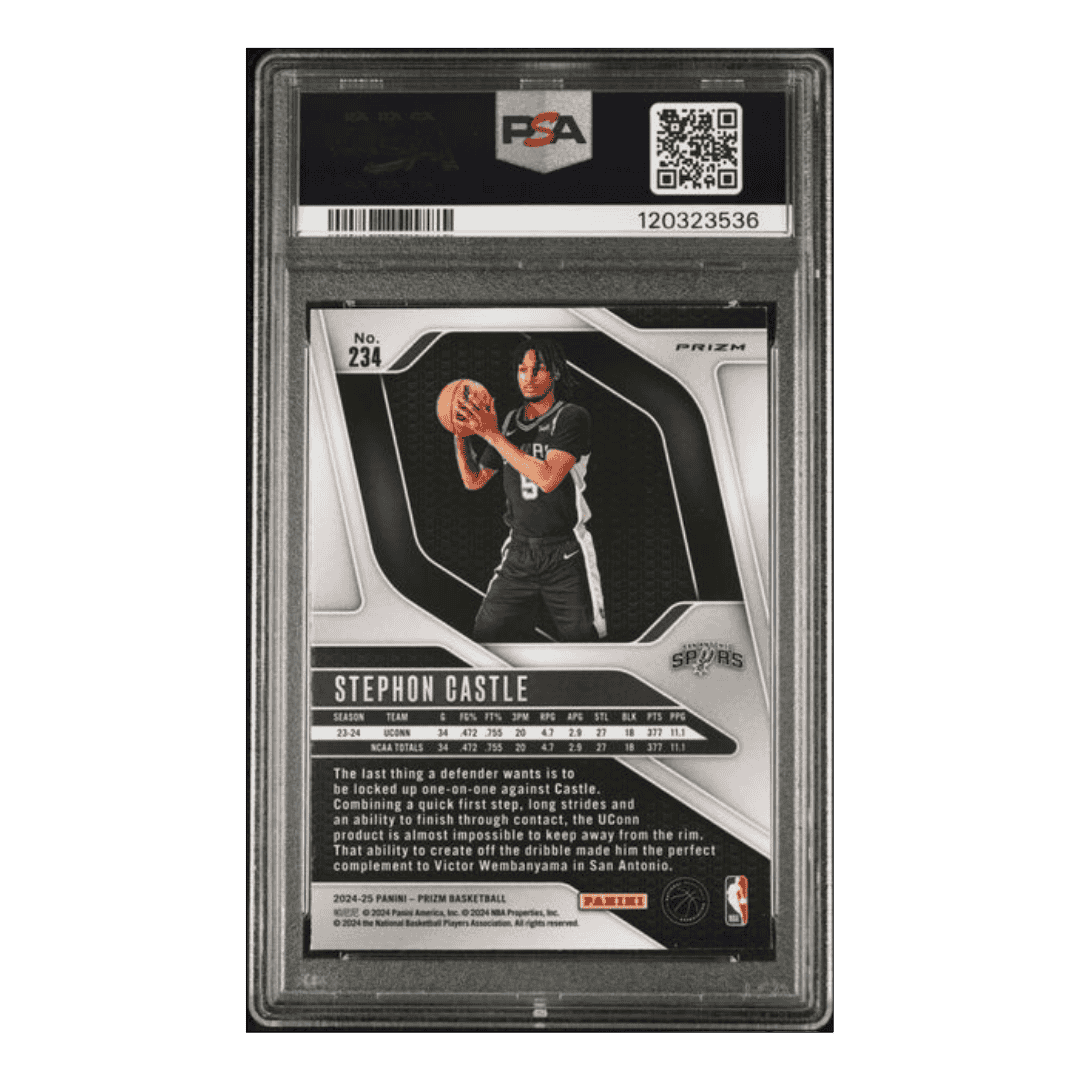 Stephon Castle PSA 9 2024 Panini Prizm Silver Rookie RC Card #234