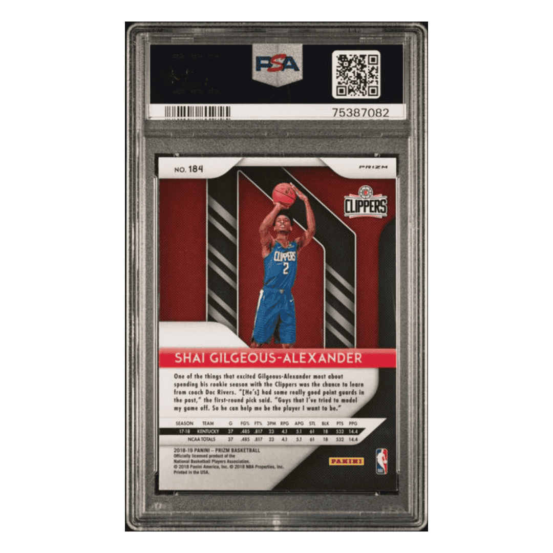 Shai Gilgeous-Alexander PSA 9 2018 Panini Prizm Red White Blue Card #184