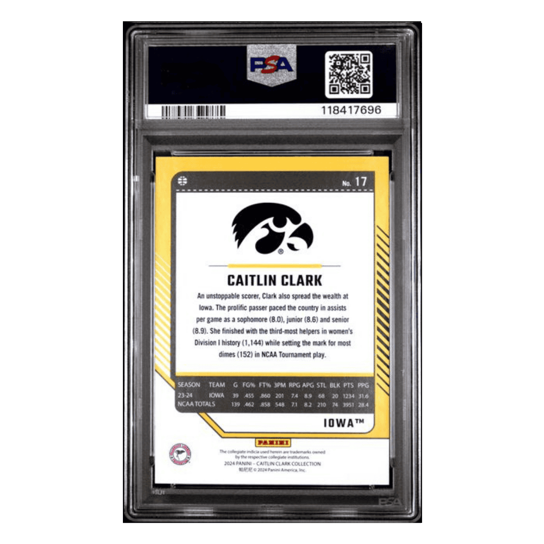 Caitlin Clark PSA 10 2024 Panini Caitlin Clark Collection Donruss Vortex #d/399 Card #17