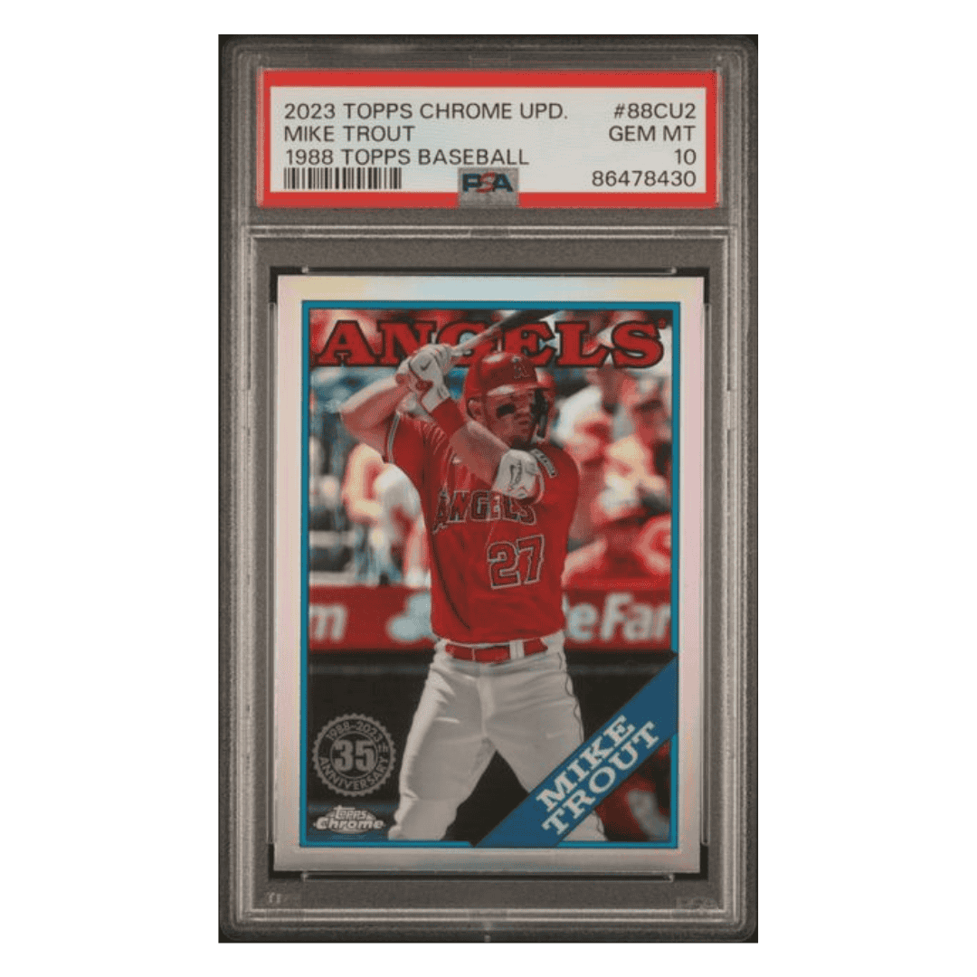 Mike Trout PSA 10 2023 Topps Chrome Update 1998 Topps Baseball Card #88CU2