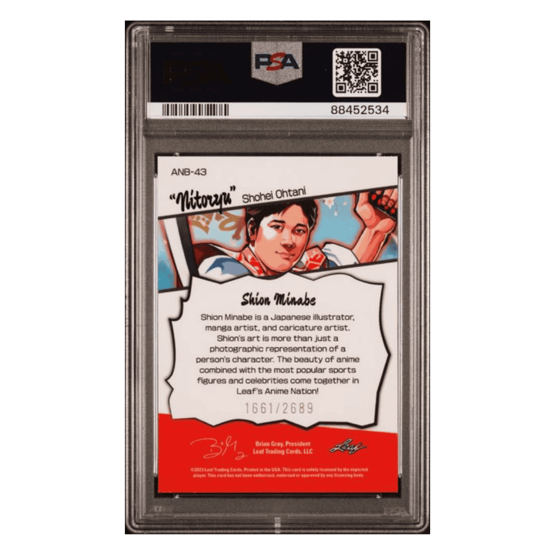 Shohei Ohtani PSA 9 2023 Leaf Web Exclusives Anime Nation #d/2689 Card #43
