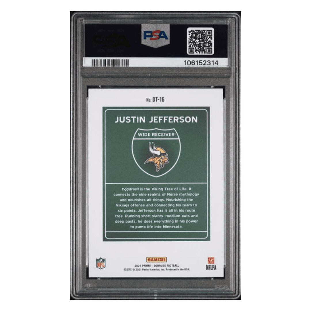 Justin Jefferson PSA 9 2021 Panini Donruss Downtown! Card #DT-18